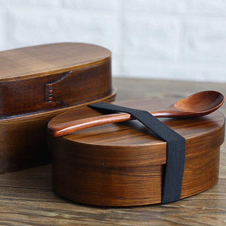 Dark Willow Wood Oval Bento Box, Limited Edition Lunch Box