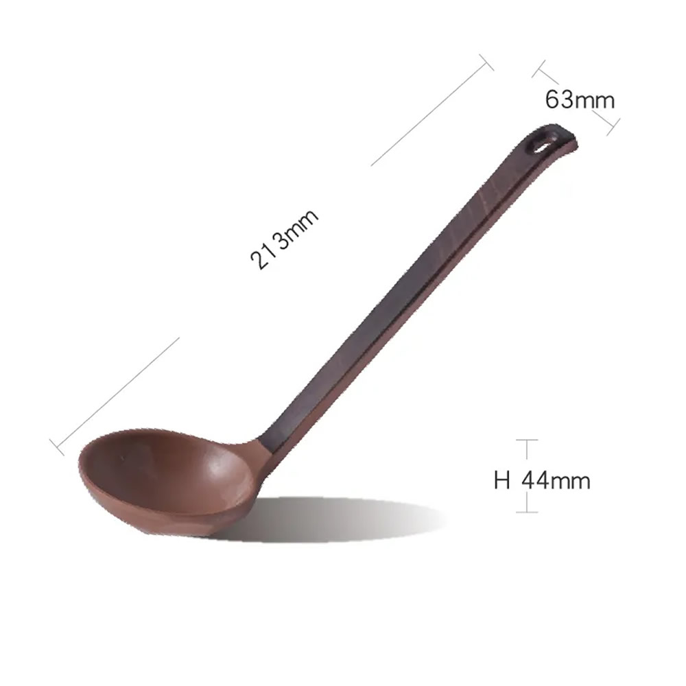 Brown Long Handle Ramen Spoon Dimensions