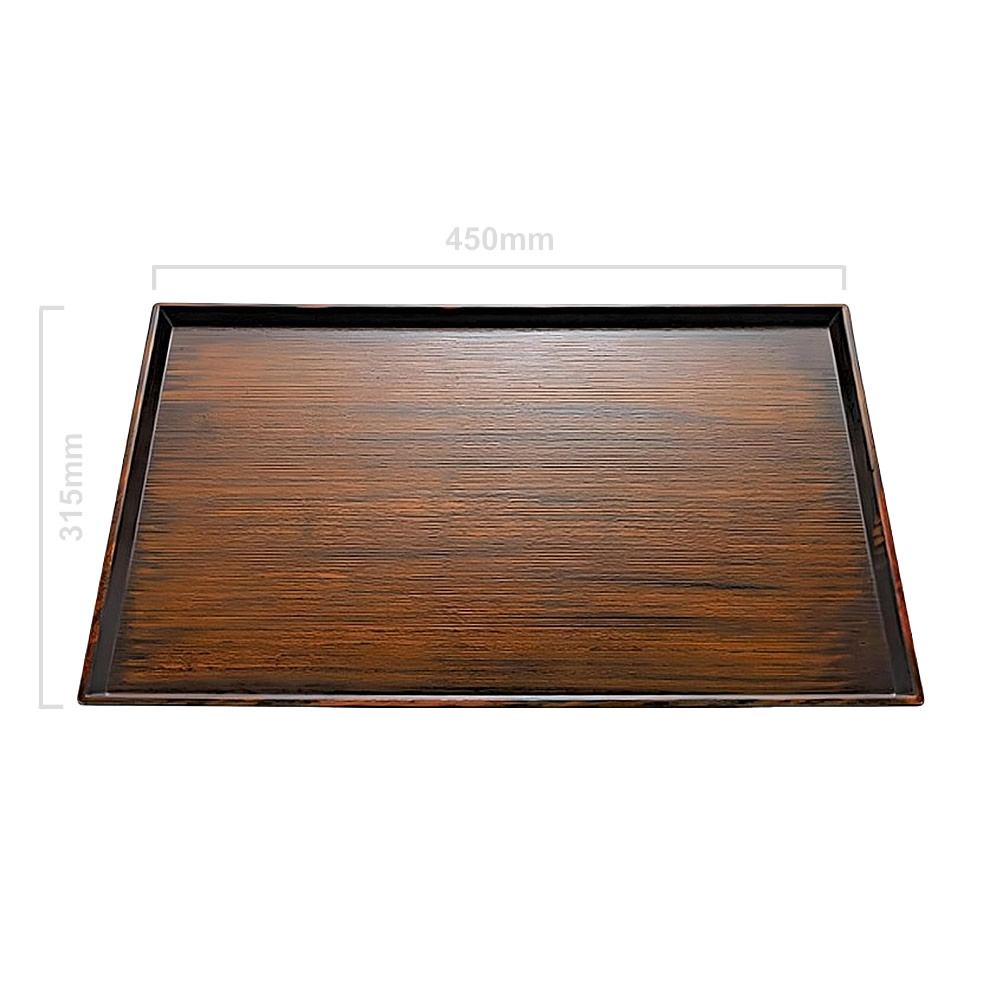 Extra Large Wood Grain Tray Brown Dimensions