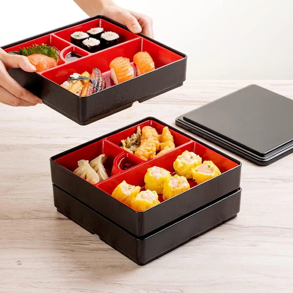 Traditional Jubako Bento Boxes Black & Red