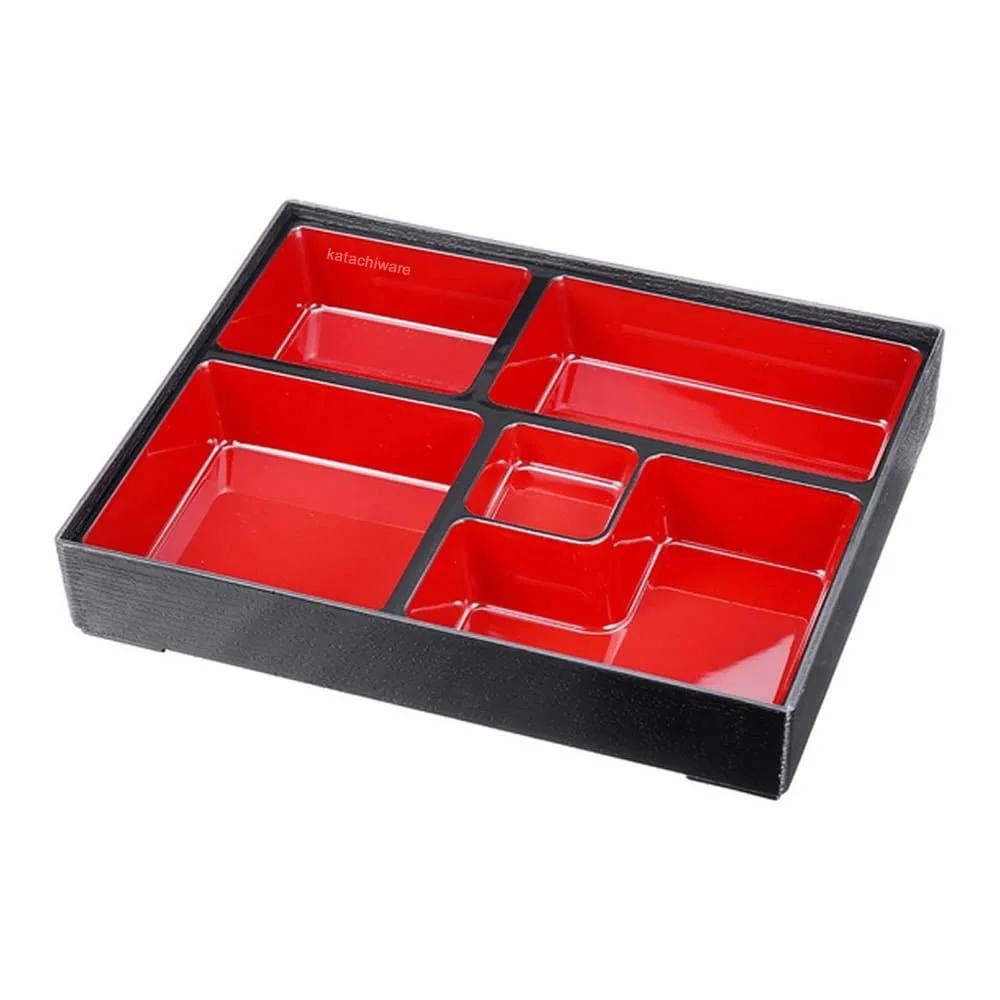 Lacquered Bento Box Hegime Shokado Black Shaku 1-Sun ABS