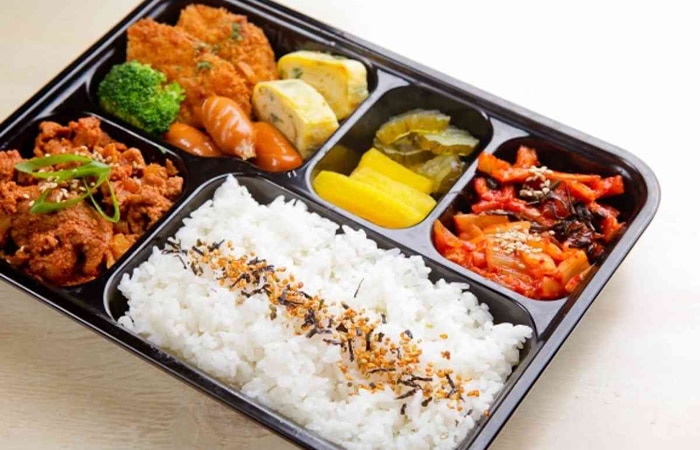 Dosirak Korean Lunch Box Contain Steamed Rice with Gyeranmari