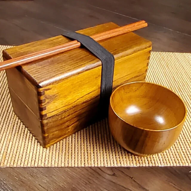 Camphor Wood Bento Set & Bowl