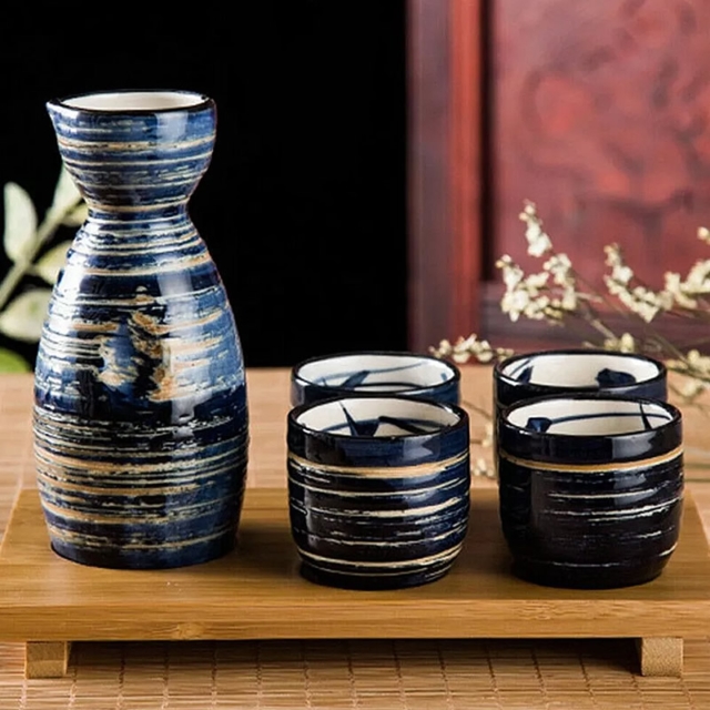 Sunset Sea Ceramic Sake Set Example