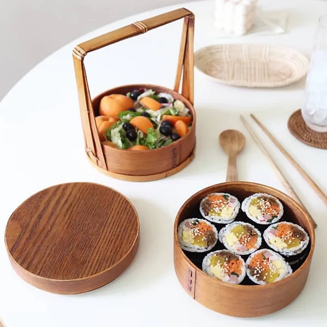 Two Tier Jubako Bento On Table