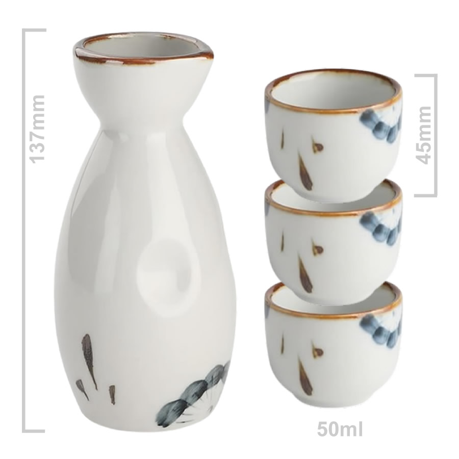 Ceramic Furōraru Sake Set Dimensions