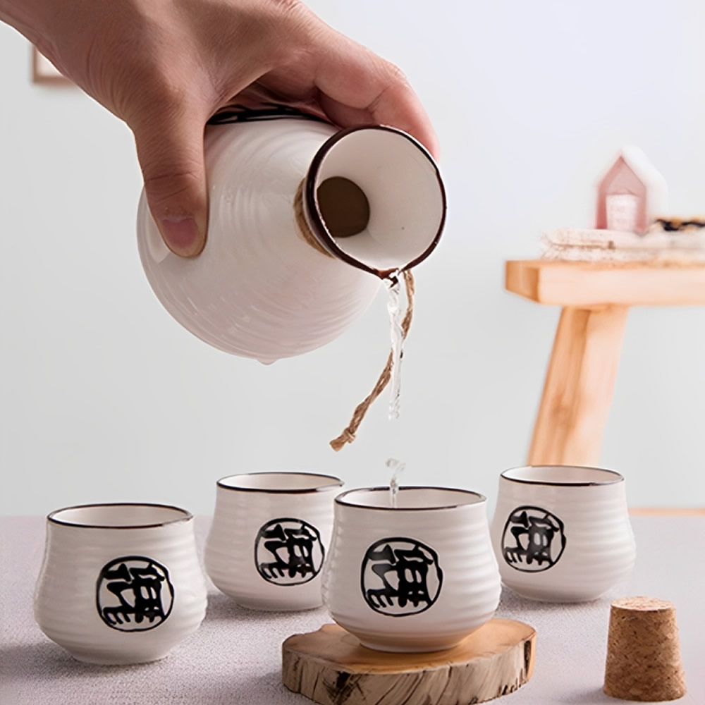 Buy Ceramic Kanji Calligraphy Sake Set | Katachiware