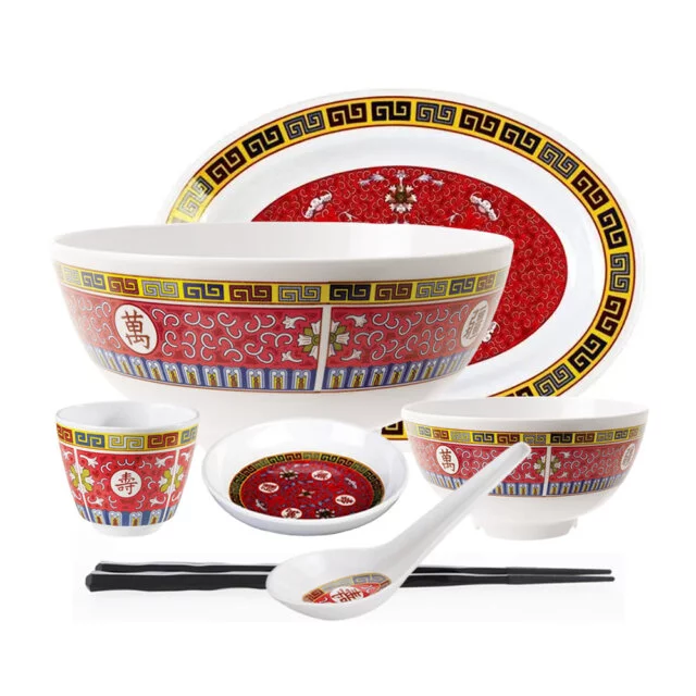 Shòu Longevity Melamine Dinnerware Set