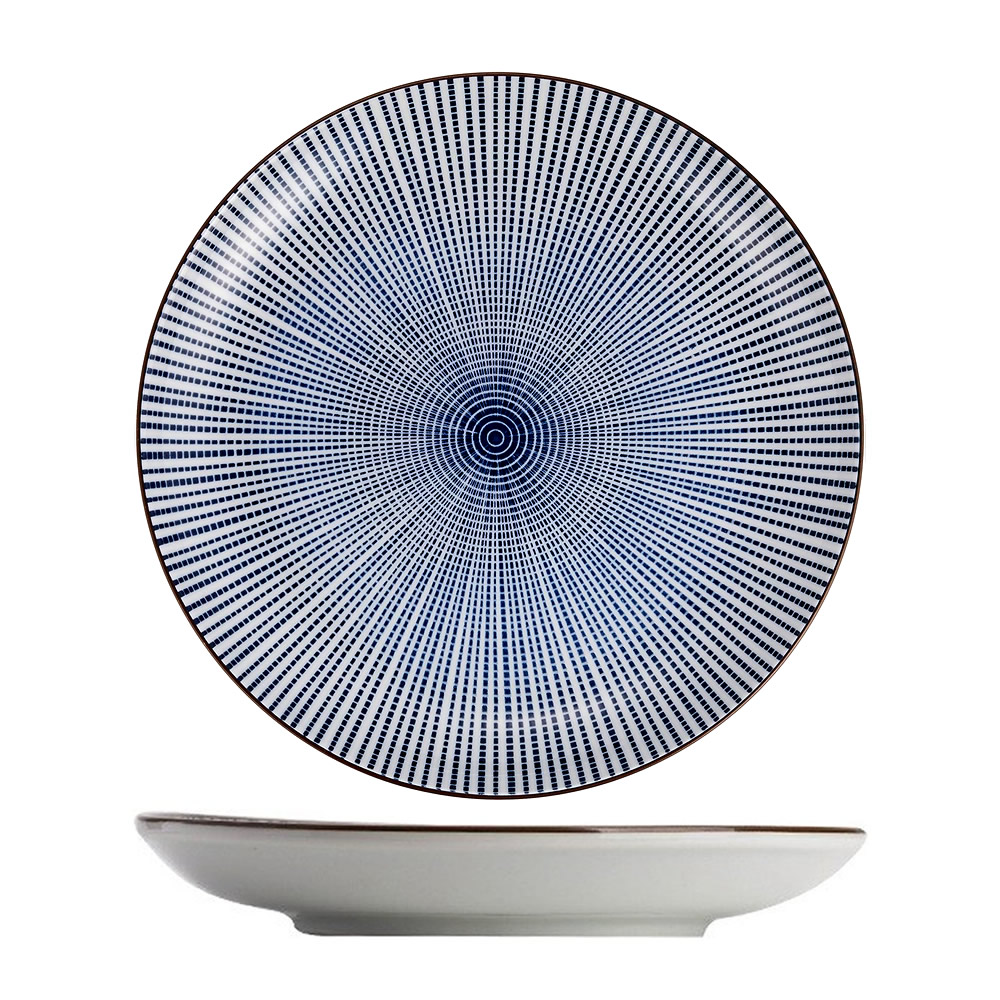 Hōshajō Blue Large Ceramic Plate 230Mm