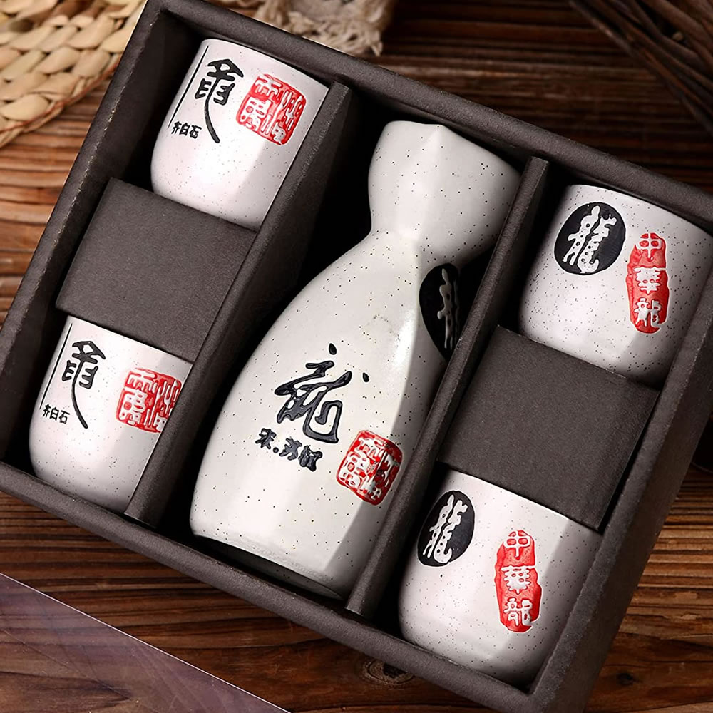 Japanese Stoneware Sake Set Box