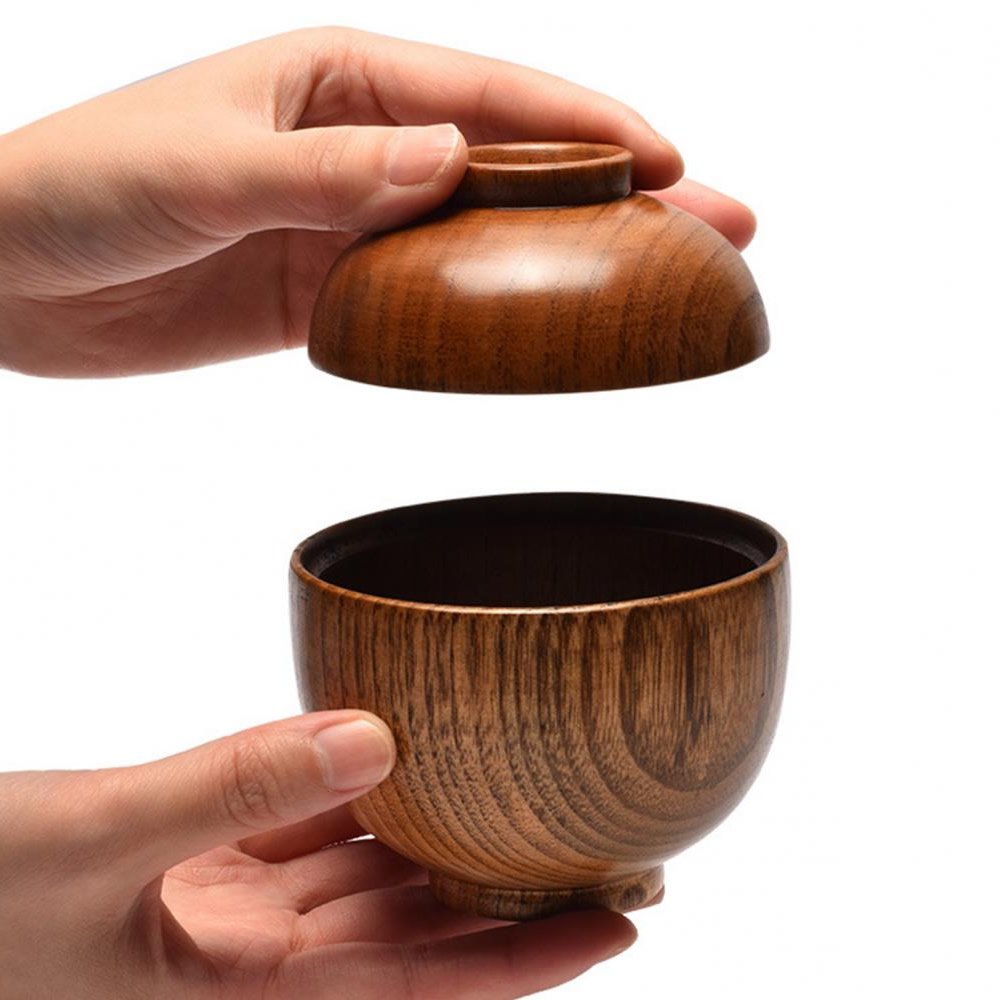 Natural Wood Miso Bowl & Lid