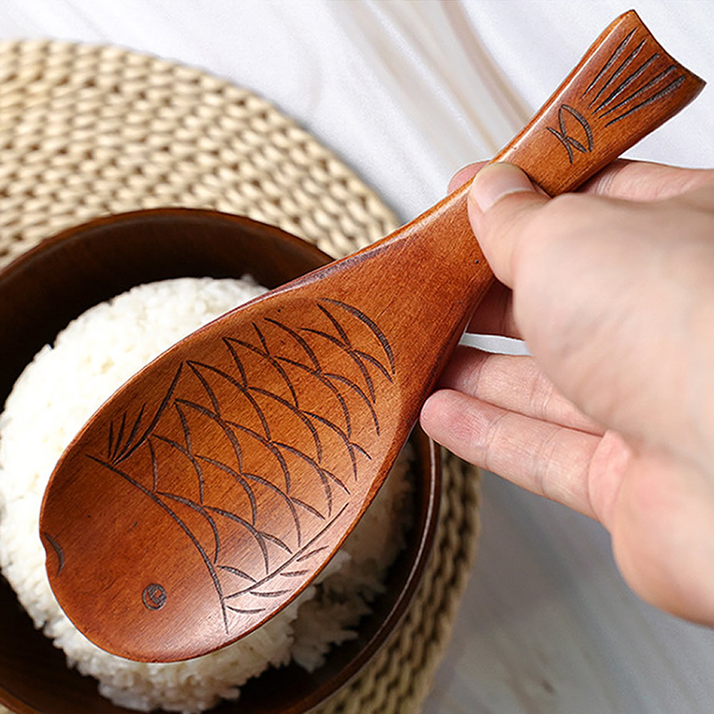 Fish Shape Wooden Rice Paddle Example