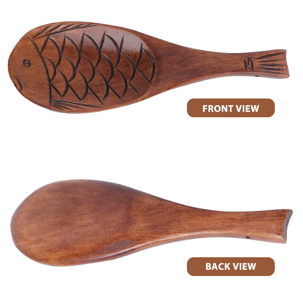 Fish Shape Wooden Rice Paddle View