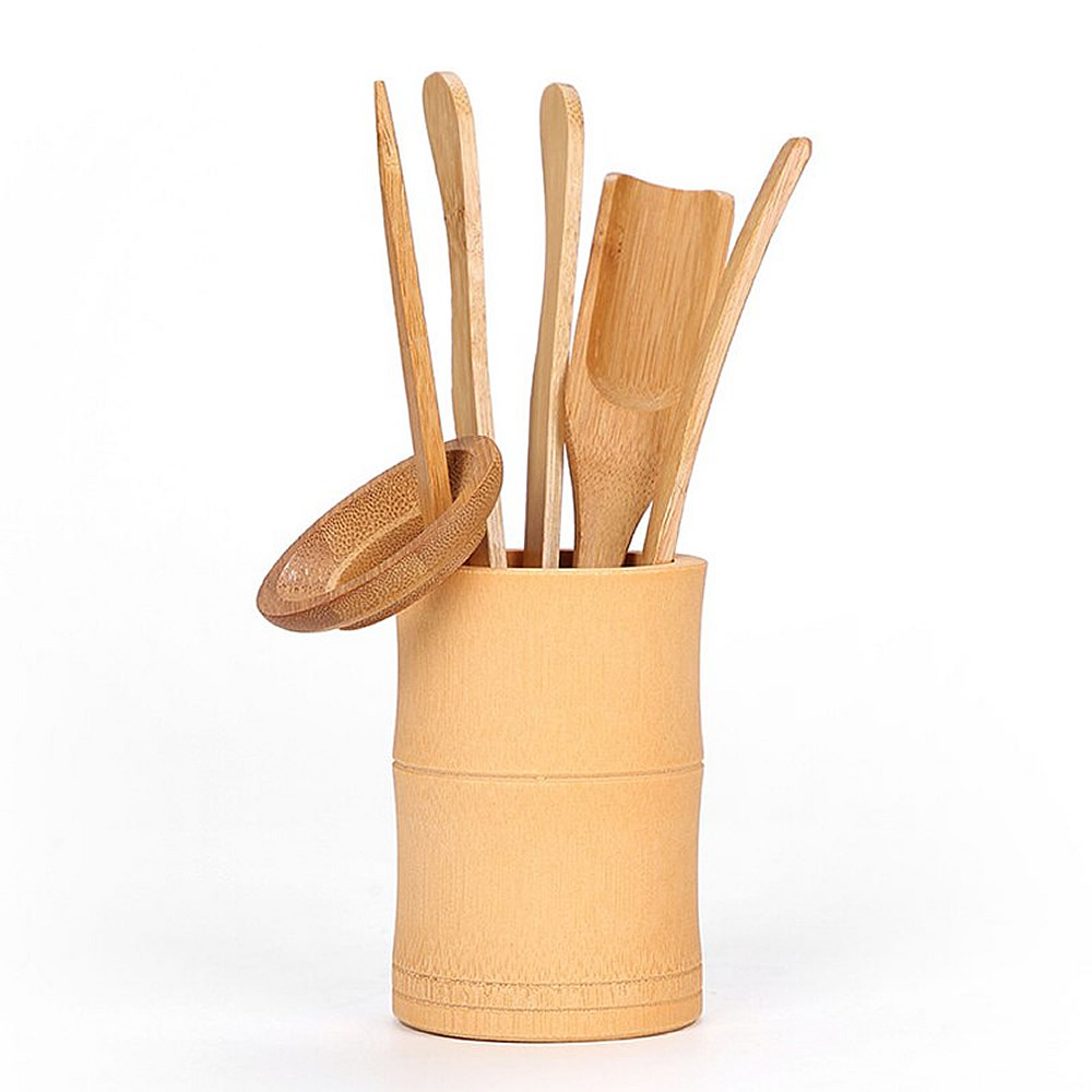 6 Piece Bamboo Tea Utensils Set