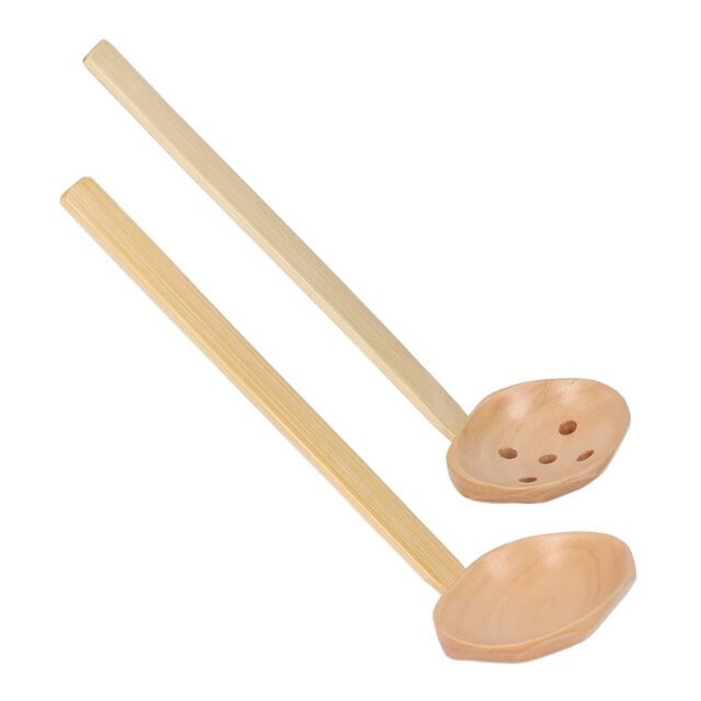 Long Handle Bamboo Ramen Spoon Set