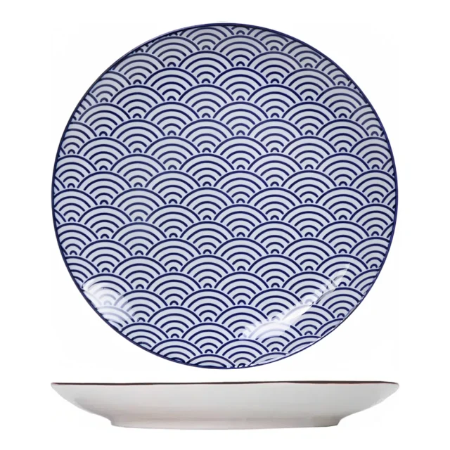 Large Porcelain Blue Wave Plate