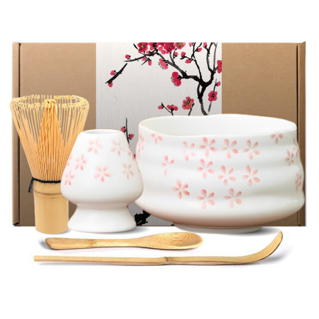 Pink Sakura Matcha Tea Set