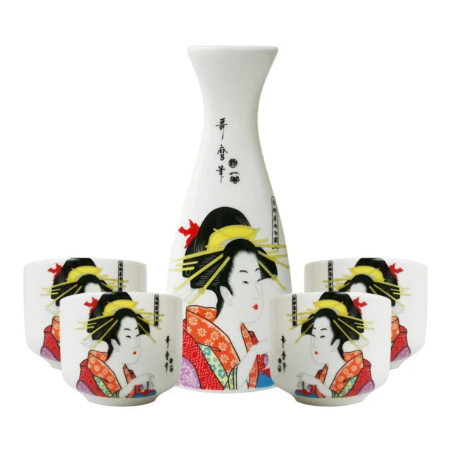 Japanese Geiko Geisha Sake Set (5 Piece)