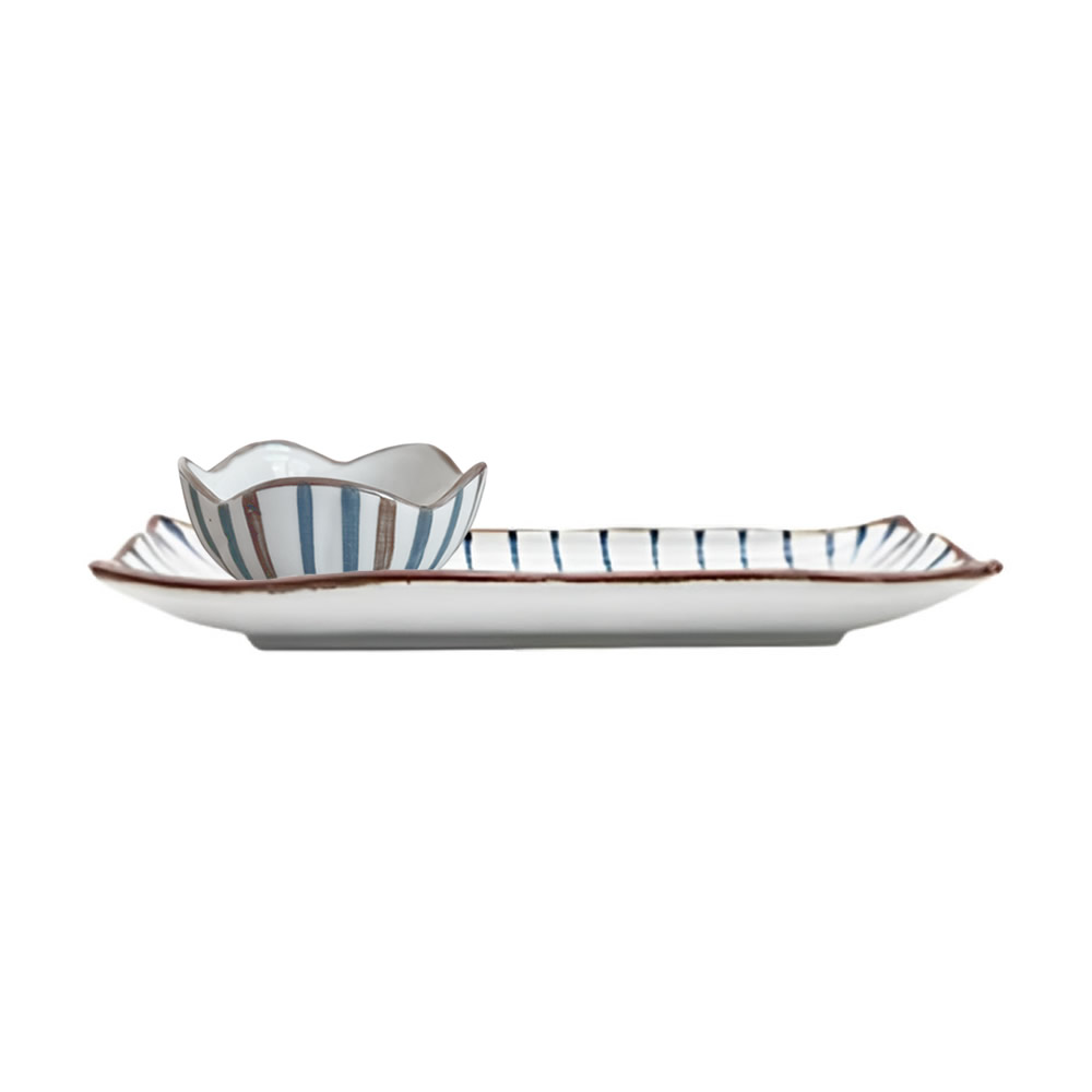 Inku Series Ceramic Sushi Plate & Sauce Dish