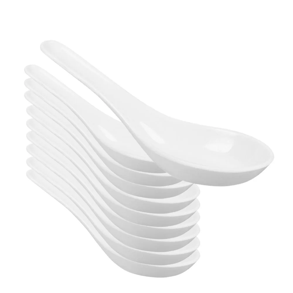 White Melamine Soup Spoons