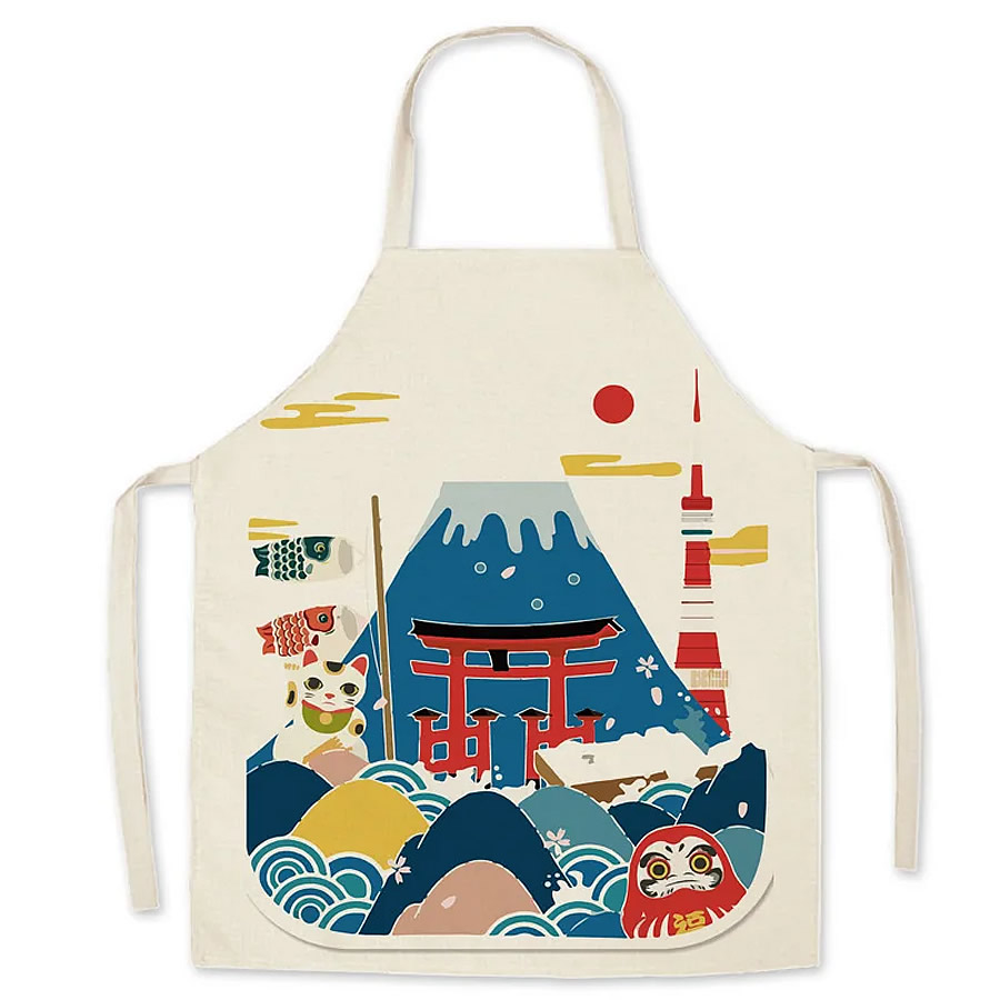 Lucky Daruma By Mount Fuji Apron