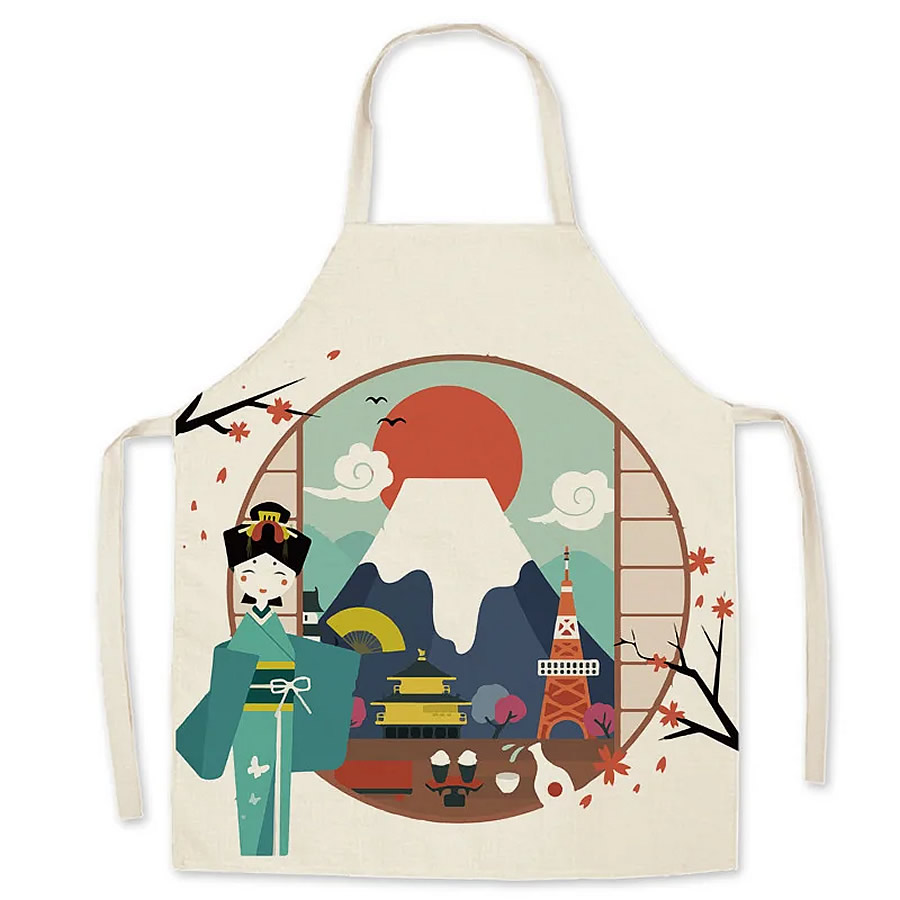 Mount Fuji & Geisha Apron