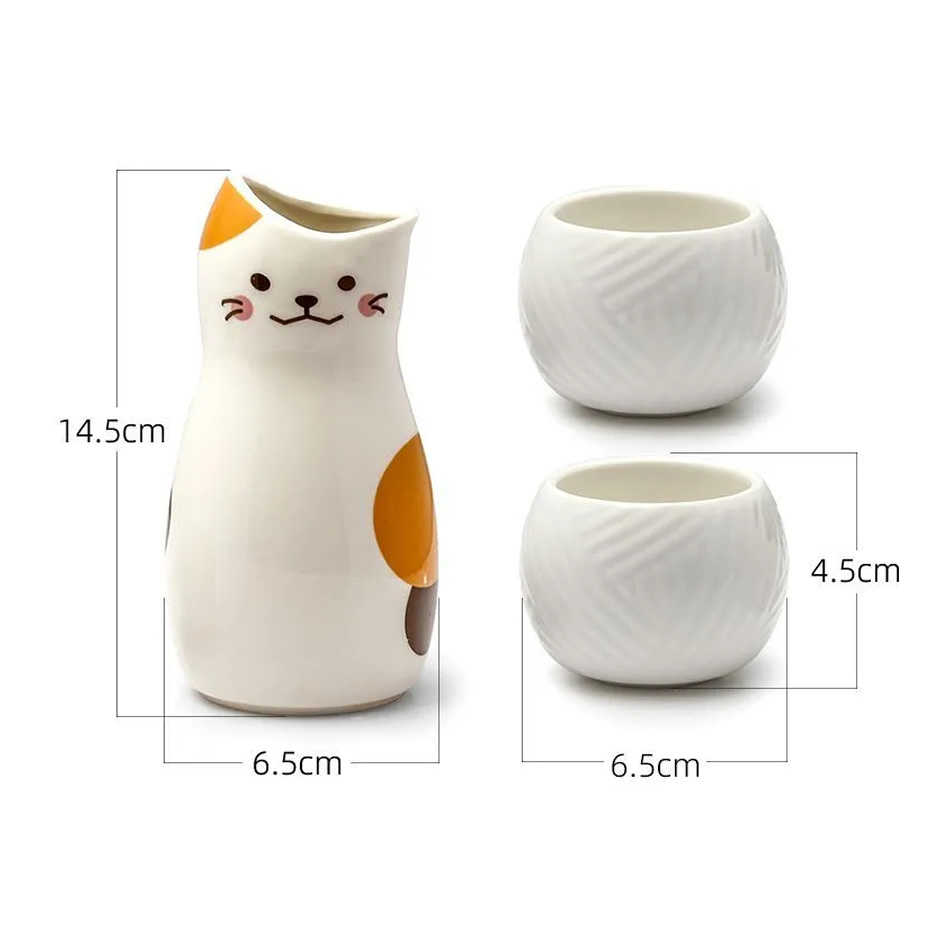 Neko Sake Set Dimensions