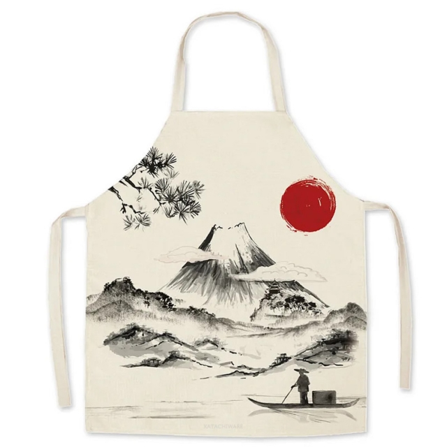 Sumi-e Fuji Red Sun Apron