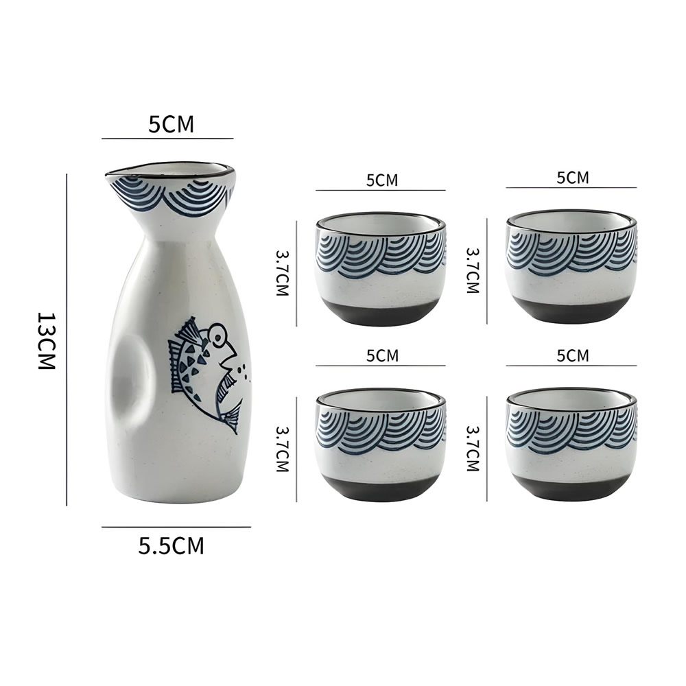 Yūki No Sakana Sake Set Dimensions