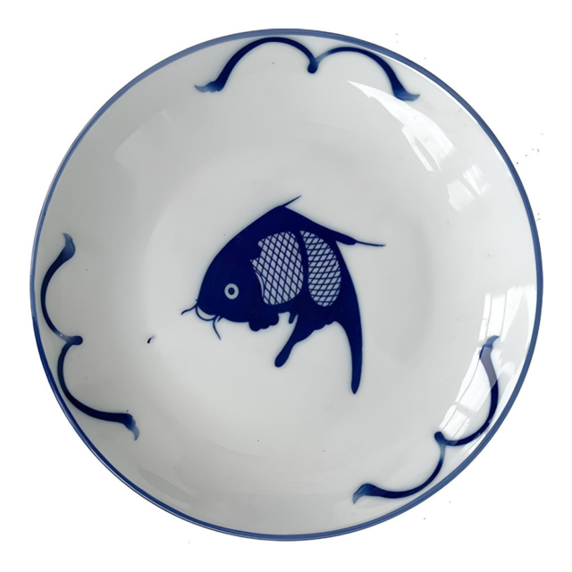 Blue Koi Fish Plate