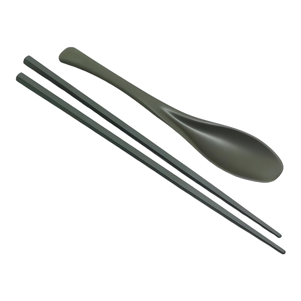 Hexagon Black Chopstick & Spoon Set