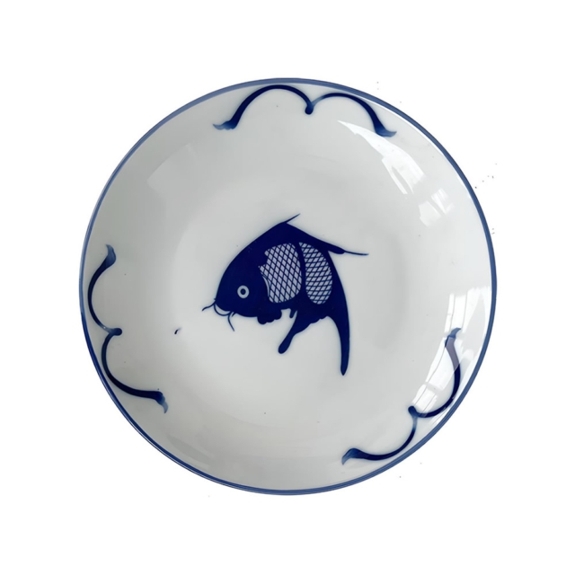 Round 8 inch Blue Carp Plate