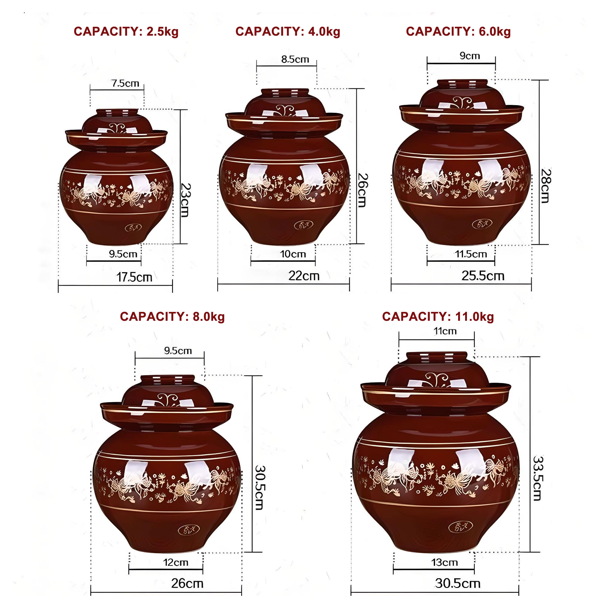 Kimchi Fermenting Jar Dimensions