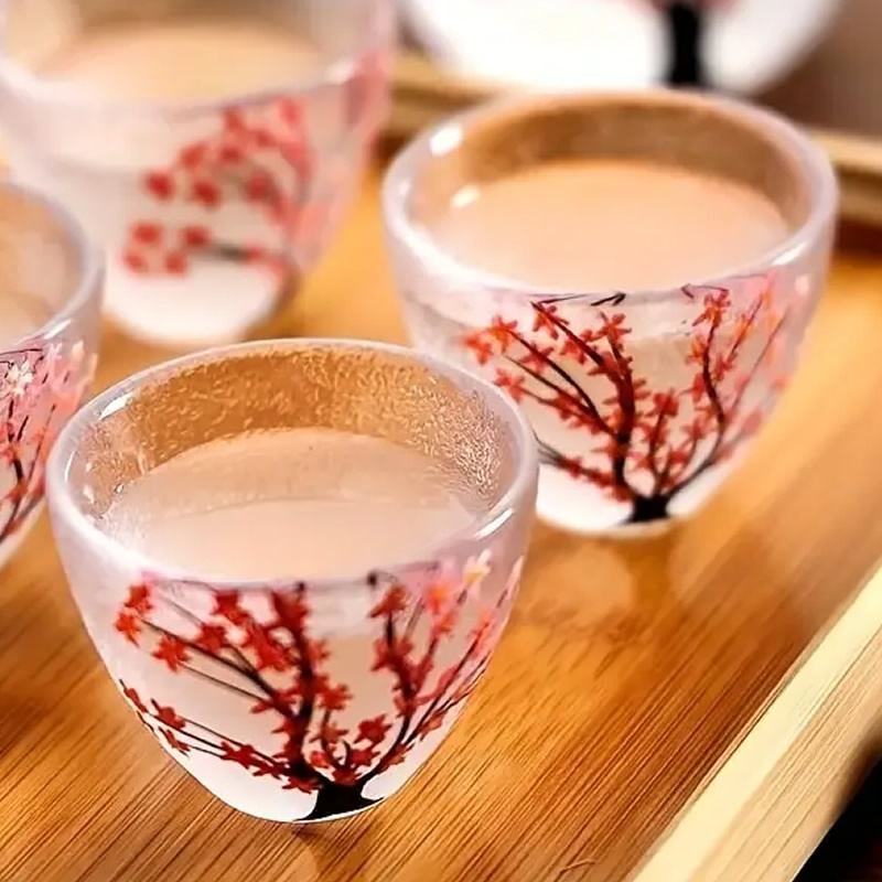 Pink Sakura Sake Glasses