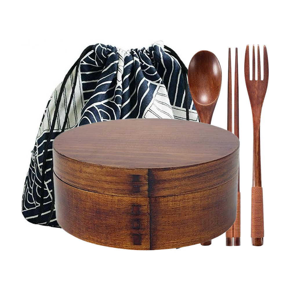 Willow Wood Round Bento Box Set