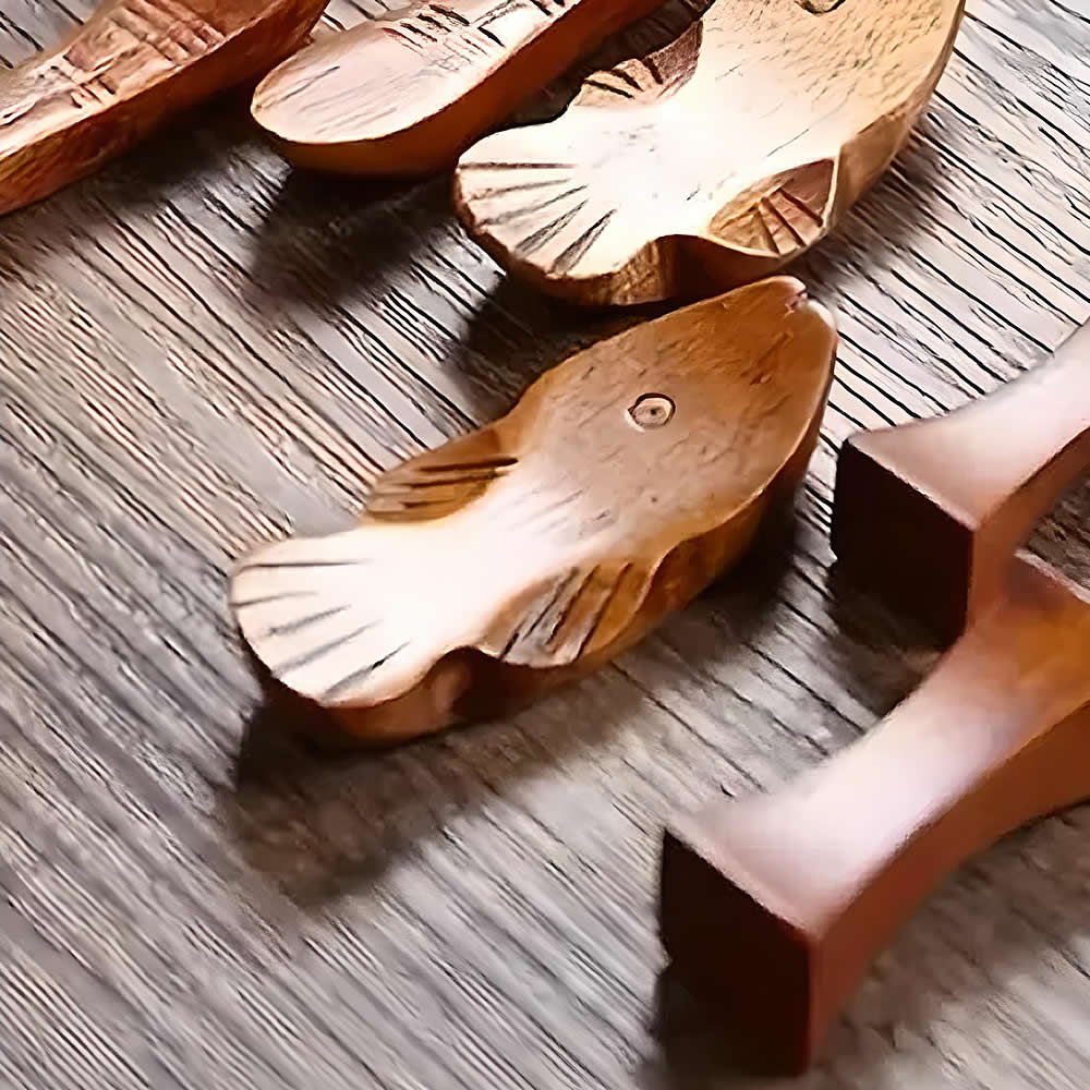 Wooden Koi Chopstick Rests