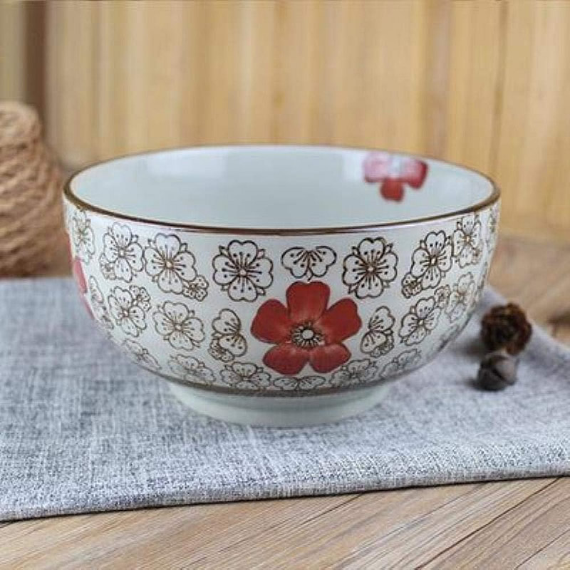 Spring Blossom Rice Bowl Crimson Red