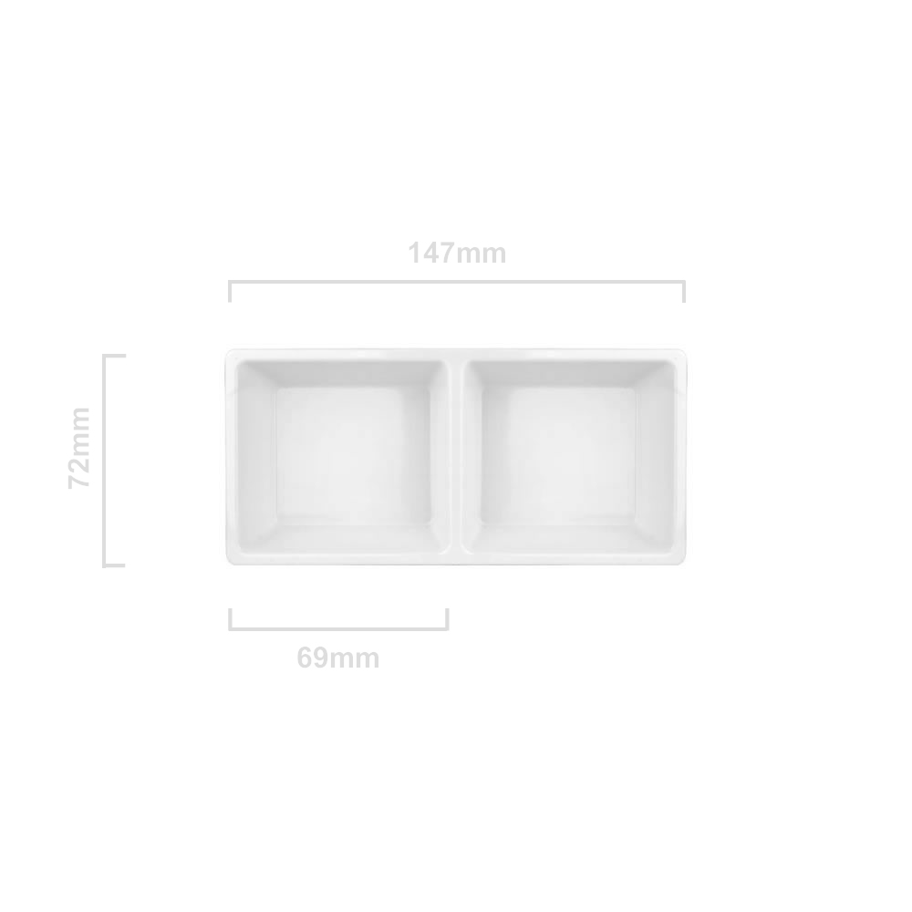 2 Compartment Sauce Tray Dimensions