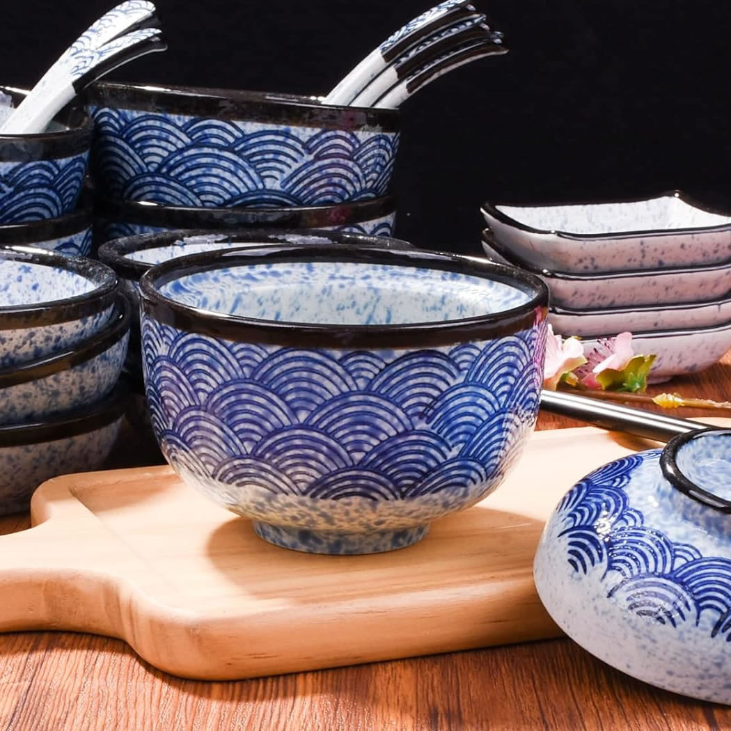 Ceramic Blue Wave Miso Bowl & Lid Suggestion