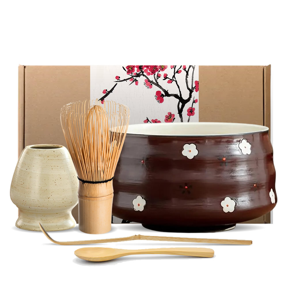 Hand Painted Sakura Yoru Matcha Set