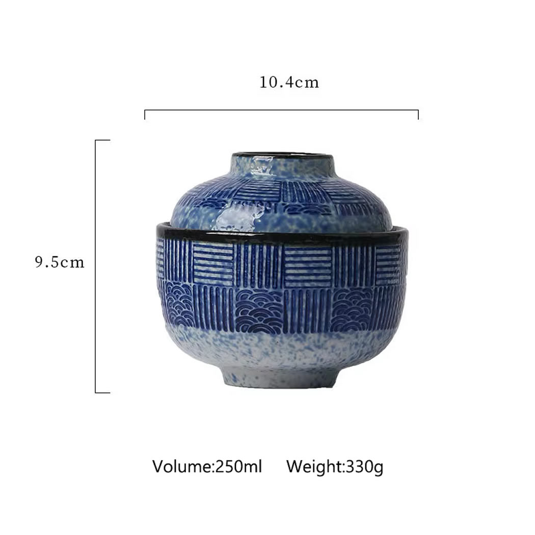 Japanese Motifs Miso Bowl & Lid Dimensions