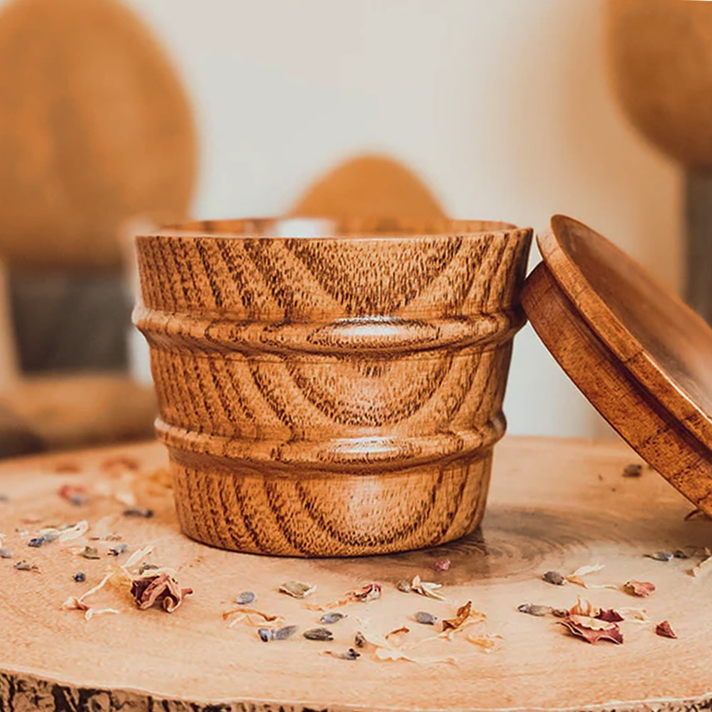 Jujube Barrel-Style Miso Bowl & Lid