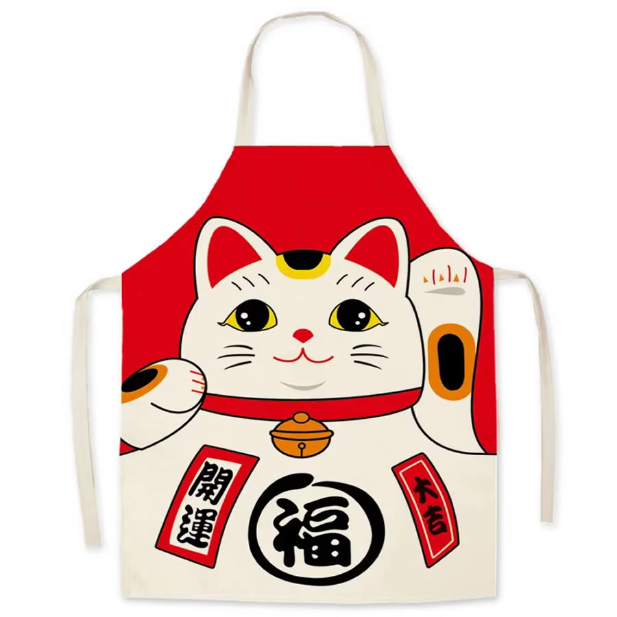 Lucky Maneki Neko Kitchen Apron