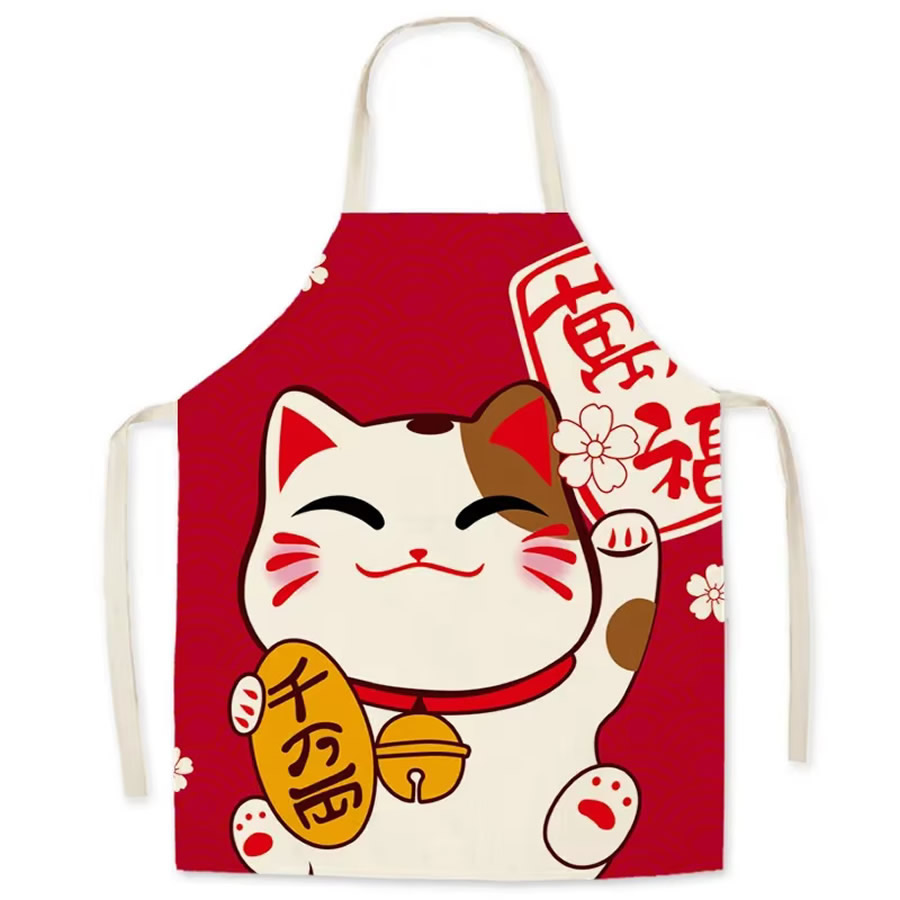 Maneki Neko Fortune Smiles Apron