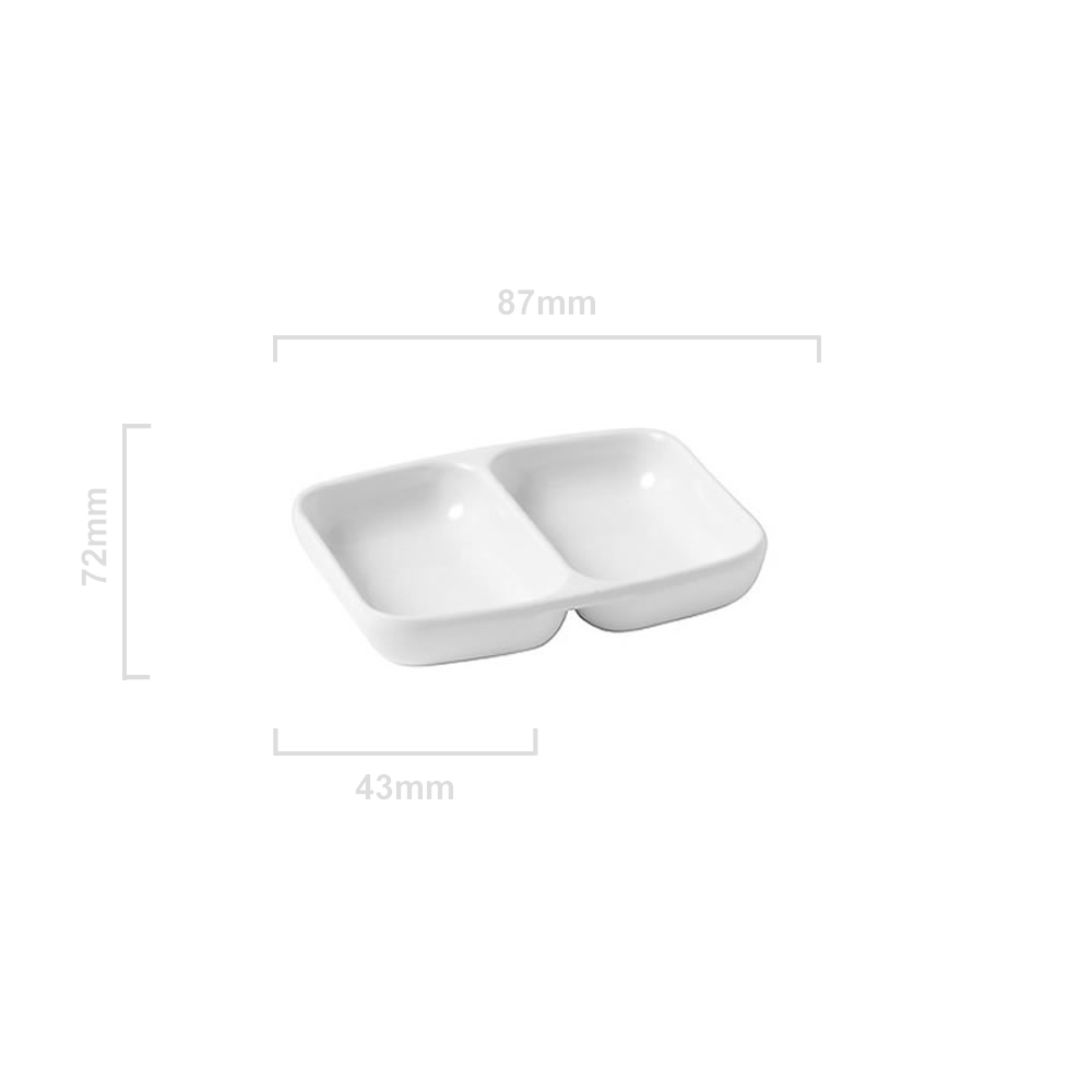 Small 2 Compartment Sauce Tray Dimensions