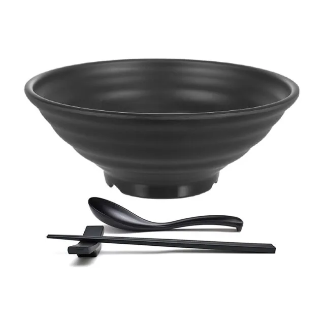 Extra Large Matte Black Ramen Bowl Set