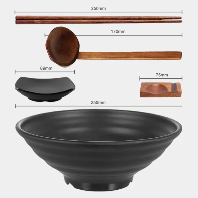 Extra Large Ramen Bowl & Wood Utensils Set