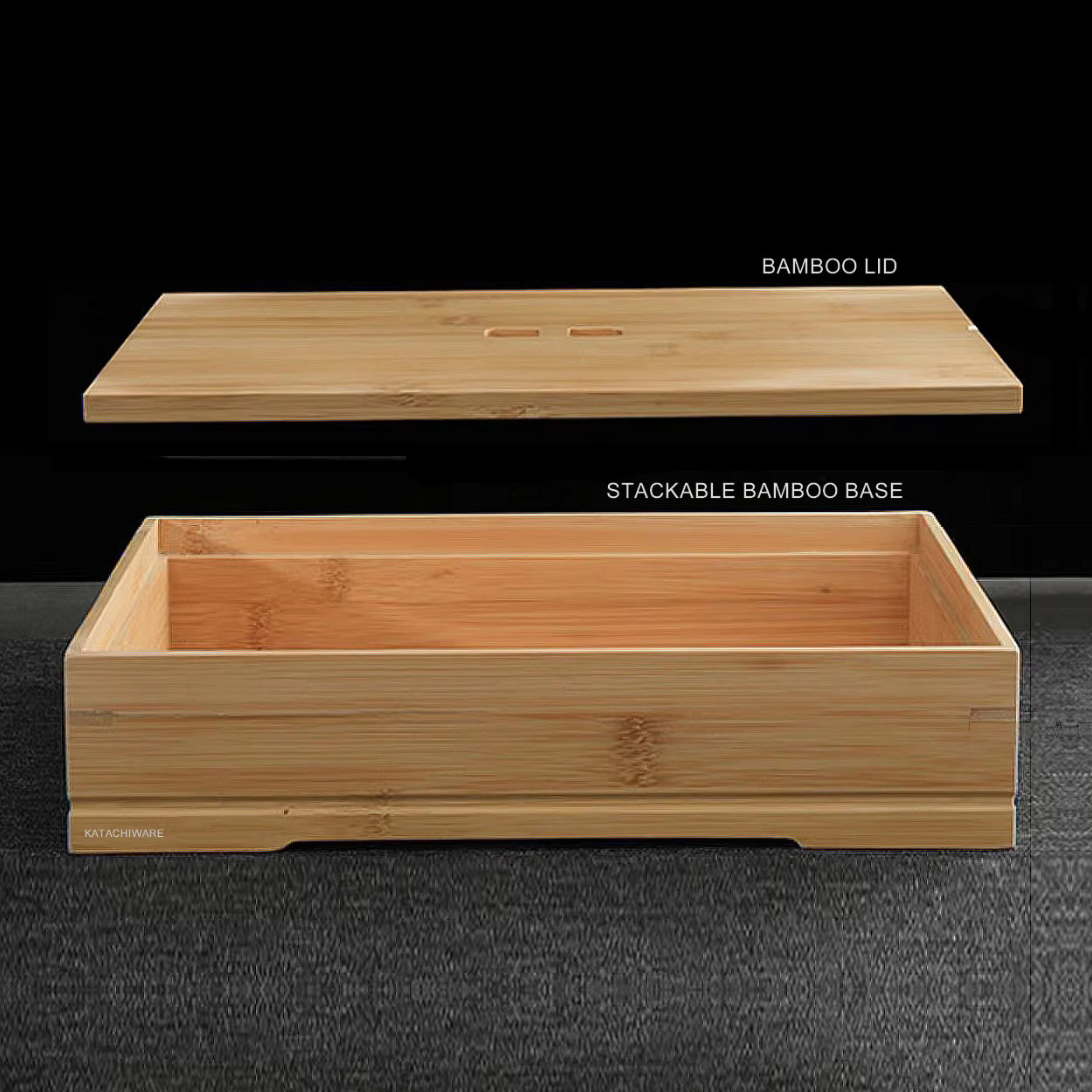 Bamboo Bento Box Base & Lid