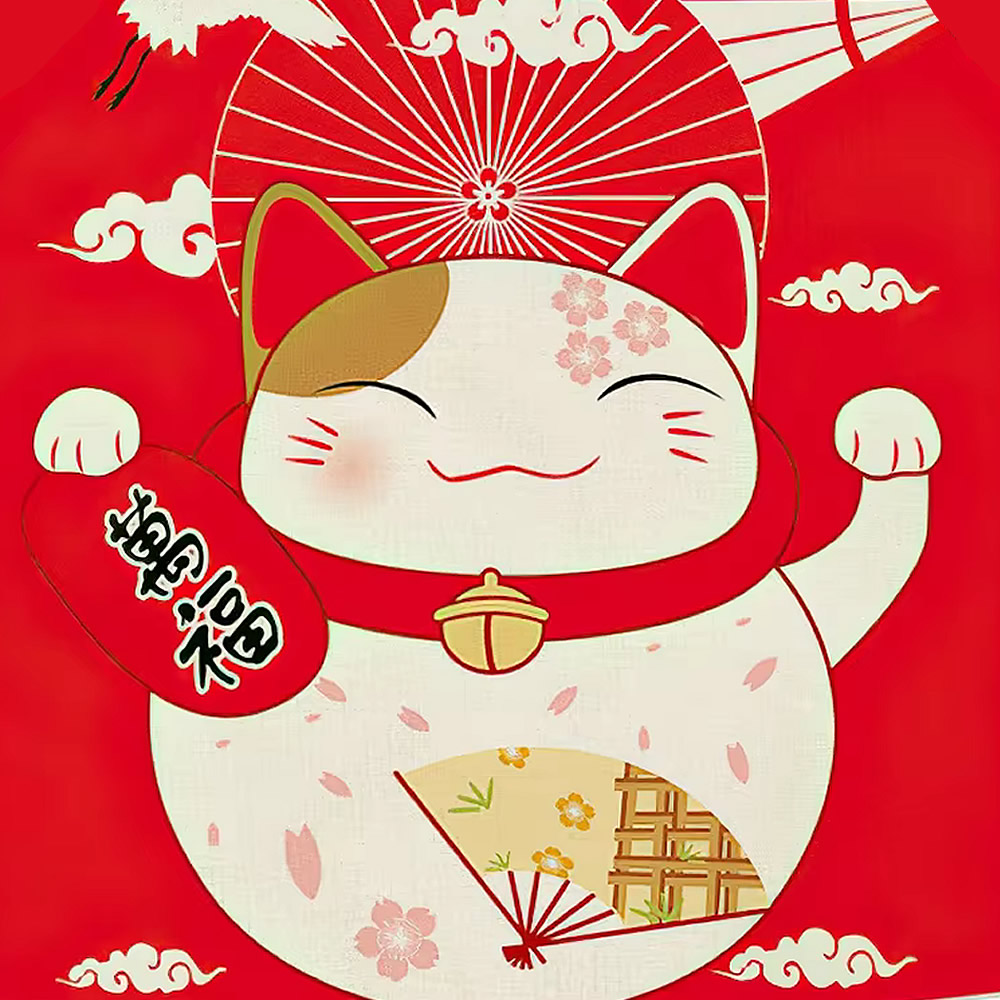 Fortune Maneki Neko Apron Detailed