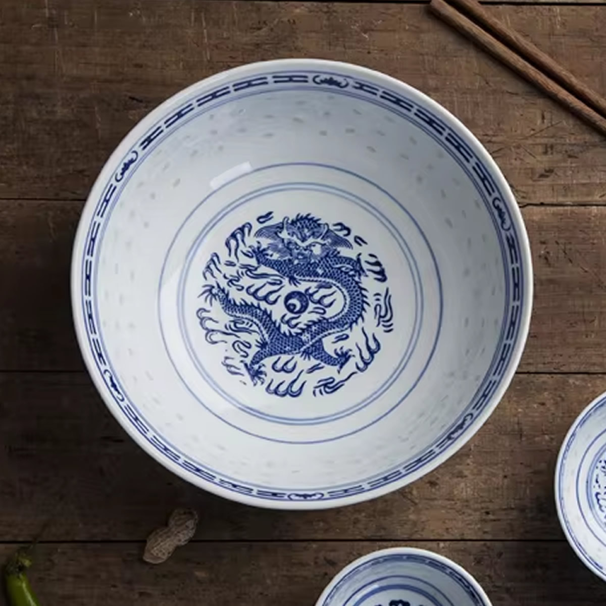 Jingdezhen Blue Chinese Dragon Bowl Idea